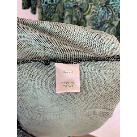 Lilly Pulitzer Blayney Silk Dress Blue Green Paisley Print Pockets Size 14 - Picture 6 of 7